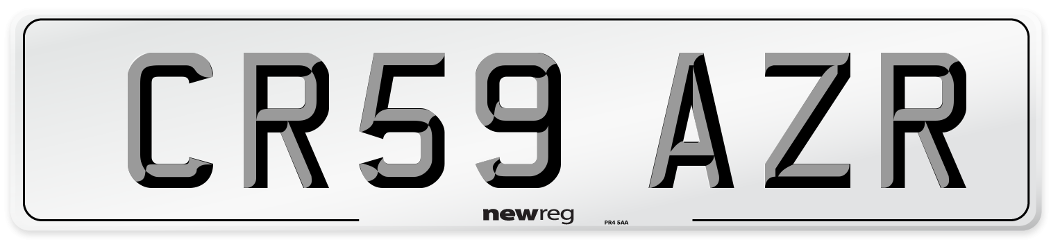 CR59 AZR Number Plate from New Reg